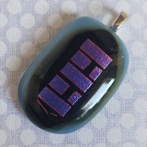 NWOT Dichroic Glass Necklace Pendant